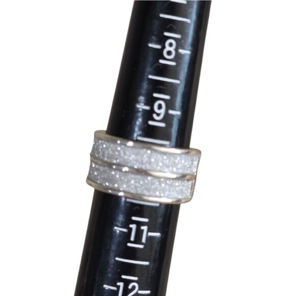 Silver Contemporary Wide Band Ring - Picture 2 of 2